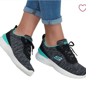 SKECHERS SKECH-AIR DYNAMIGHT-PURE SERENE, BLK/AQUA 7.5